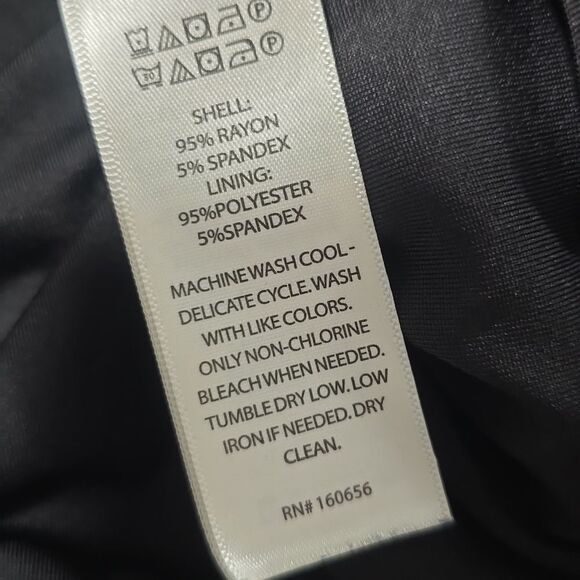 Rachel Zoe -1205 Scoop Neck Midi Length Ribbed Lined Dress in Black Size XL - Picture 5 of 8